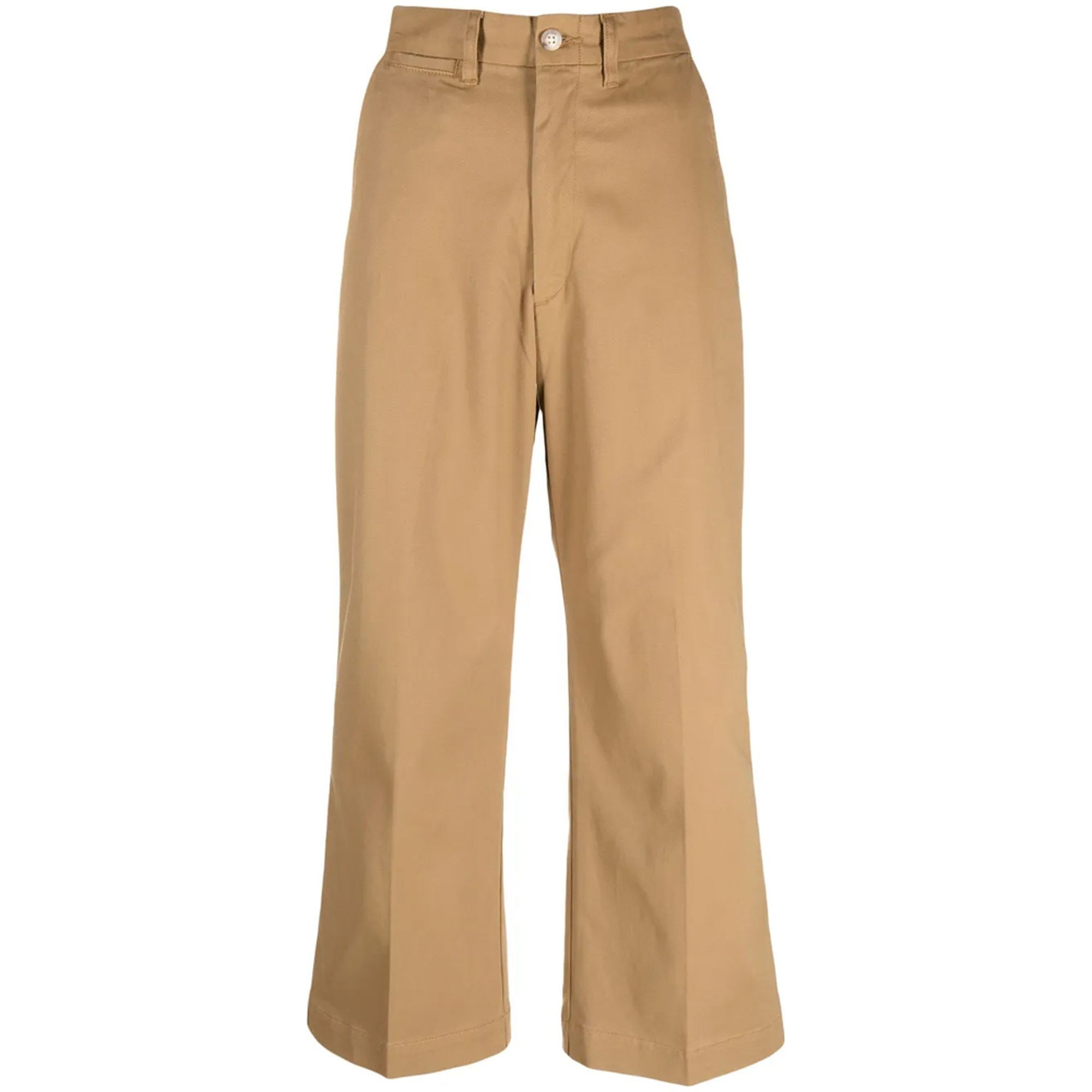 POLO RALPH LAUREN Kelnės moterims, Ruda, Wd lg chno-cropped-flat front 1