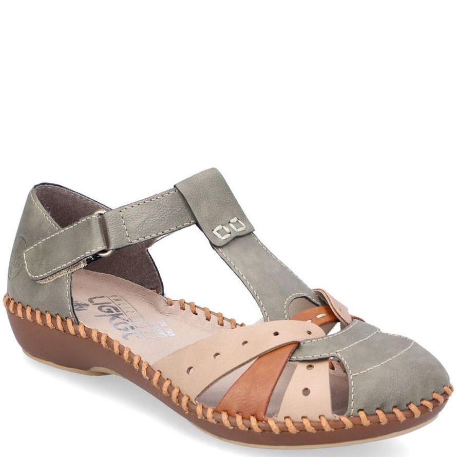 RIEKER Basutės moterims, Žalia, SANDALS 1