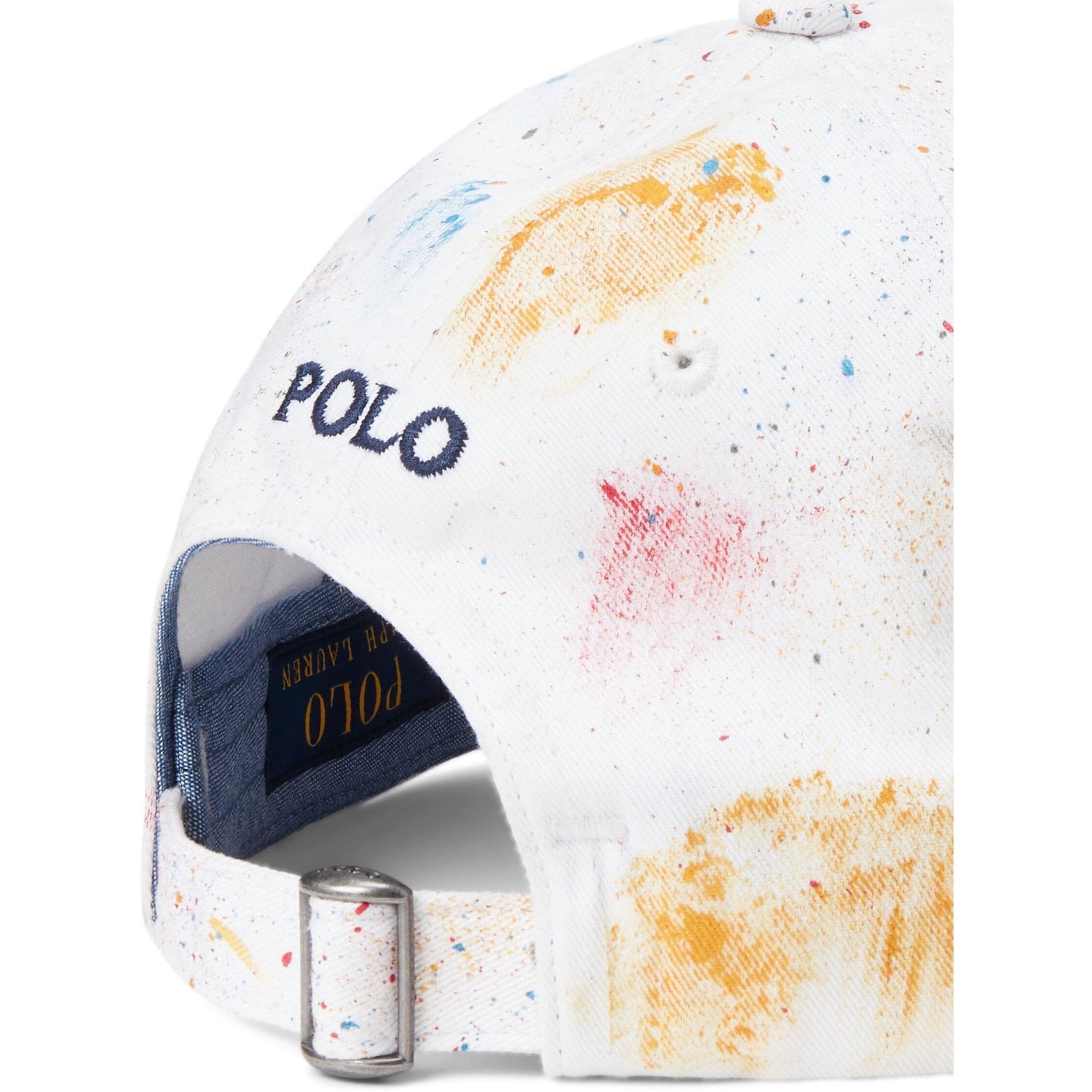 POLO RALPH LAUREN Kepurė vyrams, Balta, Spray paint effect cotton cap 3