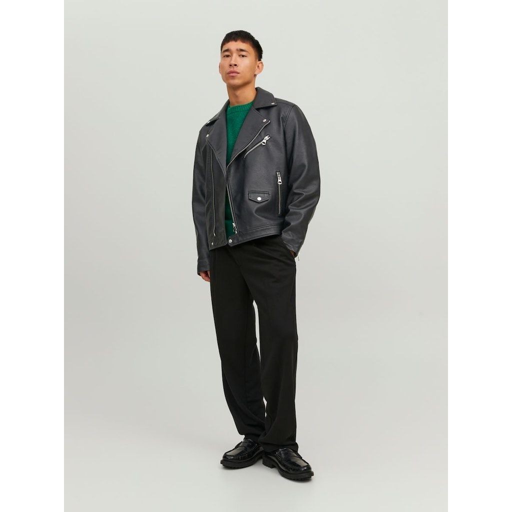 JACK & JONES Striukė vyrams, Juoda, JORFLORES BIKER JACK 4