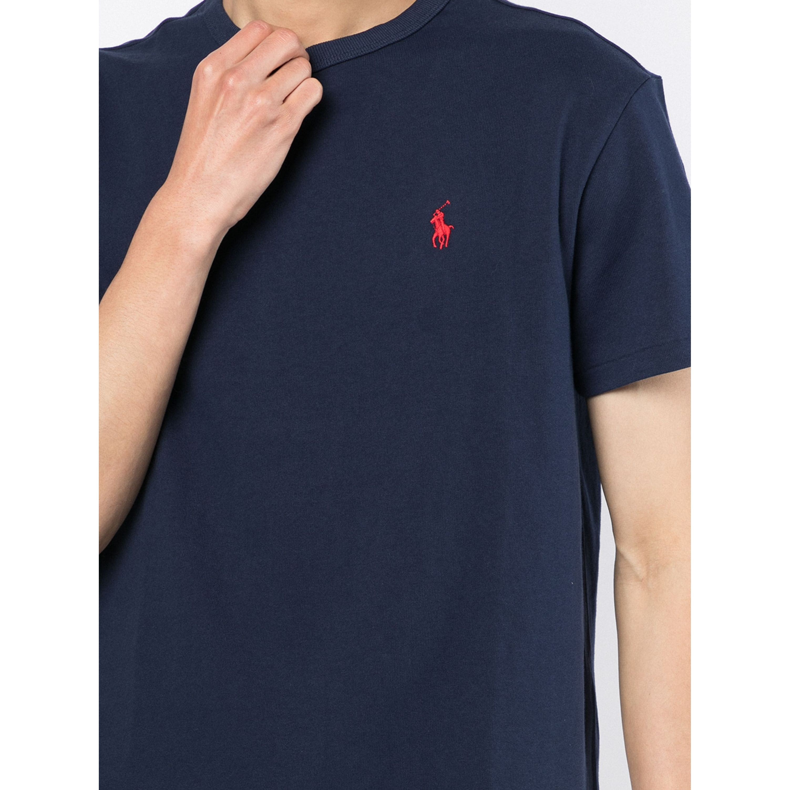 POLO RALPH LAUREN Marškiniai vyrams, Mėlyna, Embroidered cotton T-shirt 3