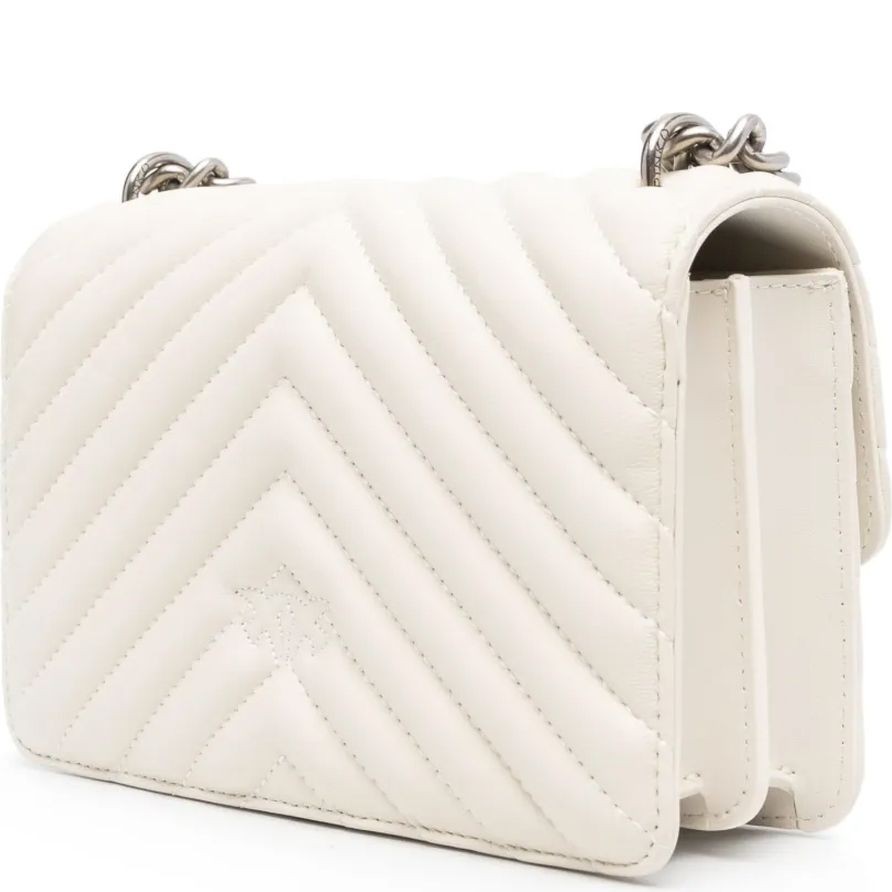 PINKO Rankinė per petį moterims, Balta, Love one crossbody bag 2