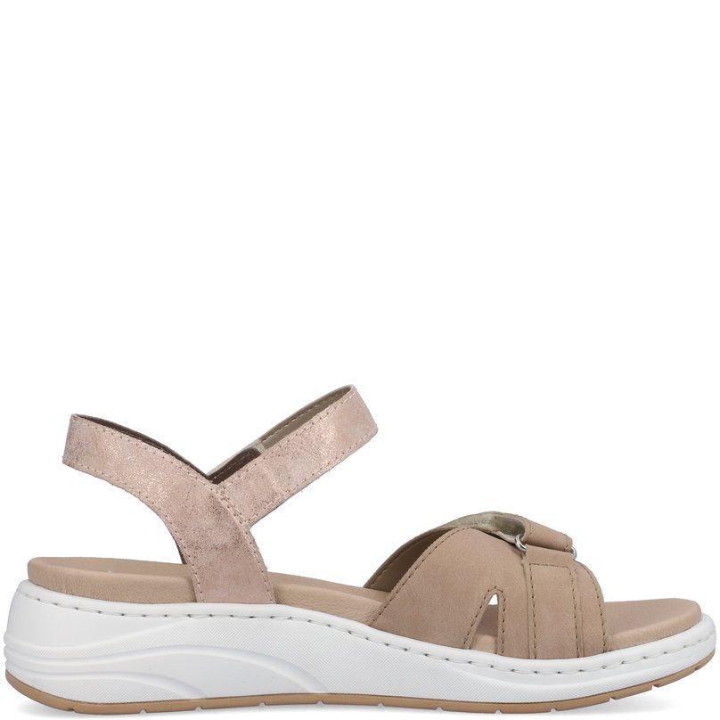 RIEKER Basutės moterims, Smėlio, SANDALS 3