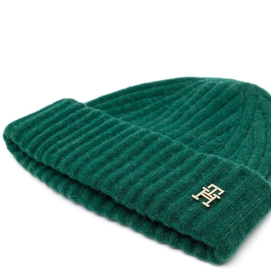 TOMMY HILFIGER Kepurė moterims, Žalia, FLUFFY BEANIE 2