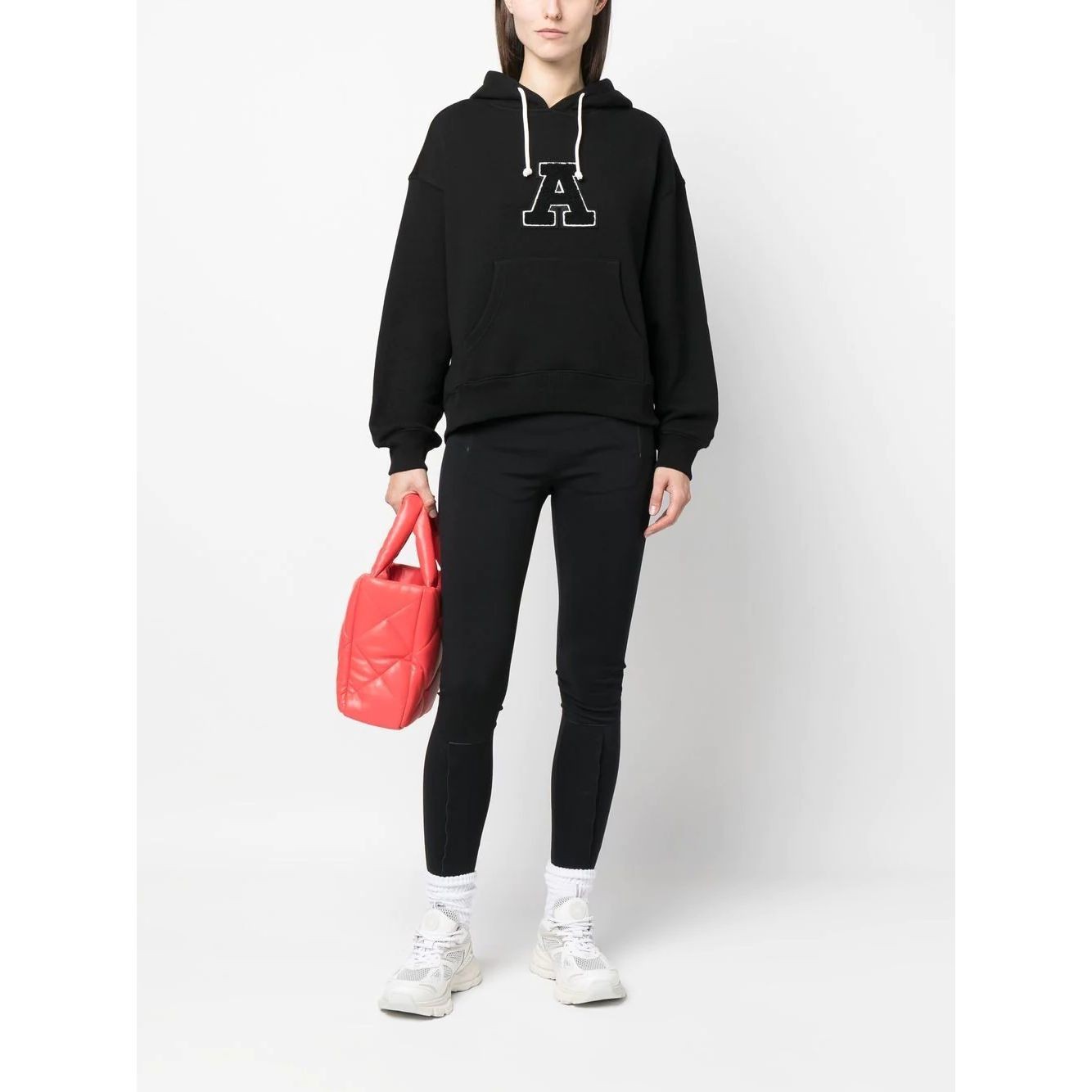 AXEL ARIGATO Džemperis moterims, Juoda, College A Appliquéd Hoodie 3