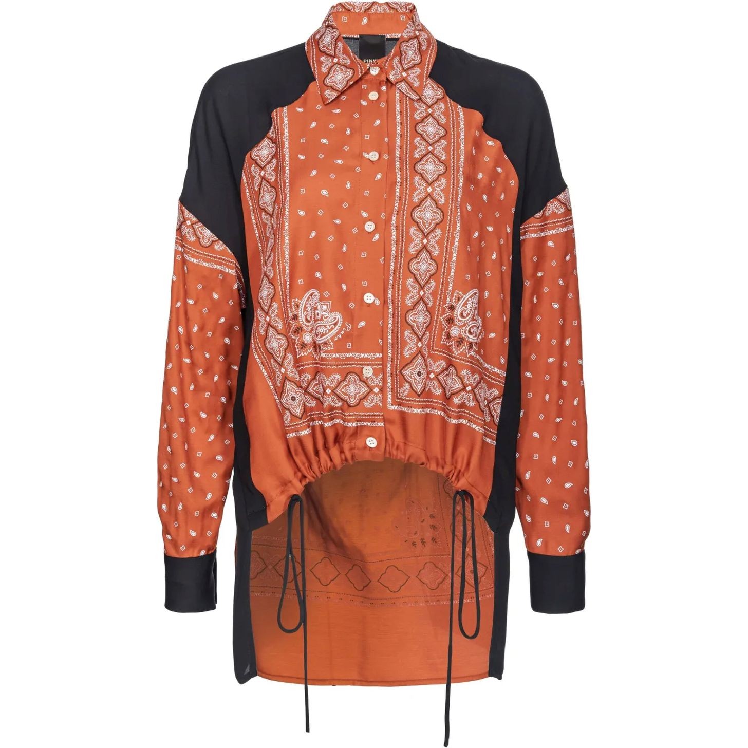 PINKO Marškiniai ilgomis rankovėmis moterims, Ruda, Clocks shirt 1