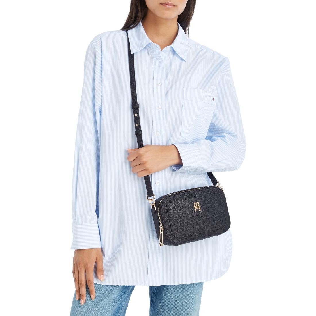 TOMMY HILFIGER Rankinė per petį moterims, Mėlyna, Emblem camera bag 3