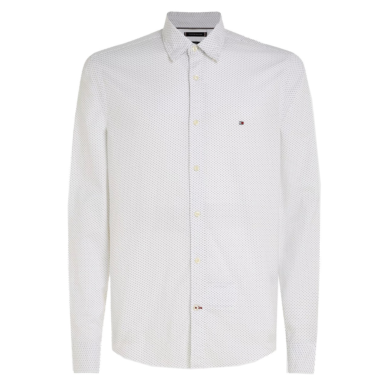 TOMMY HILFIGER Marškiniai ilgomis rankovėmis vyrams, Balta, Natural soft mini print shirt 1