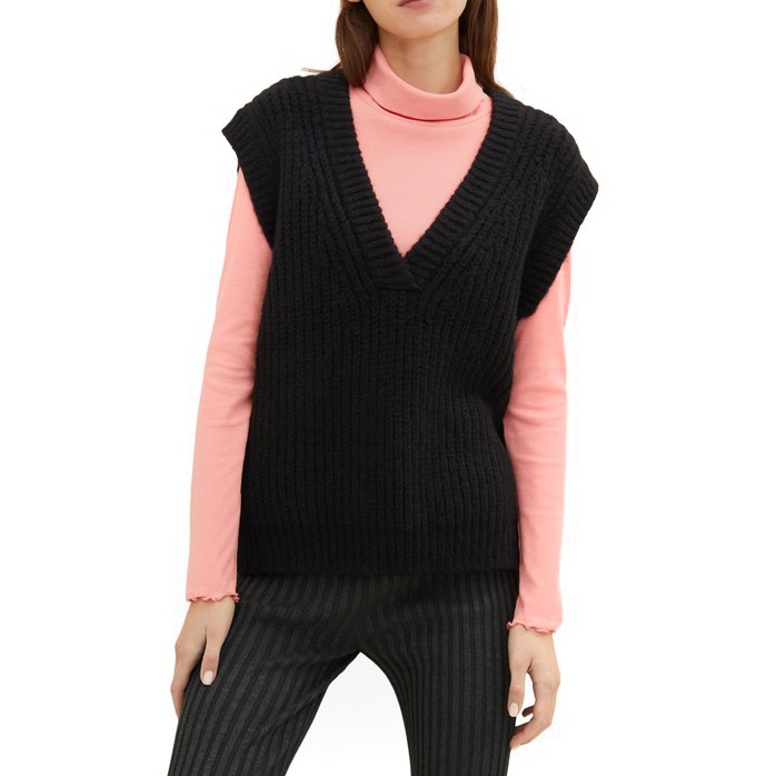 TOM TAILOR Liemenė moterims, Juoda, Liemenė 1