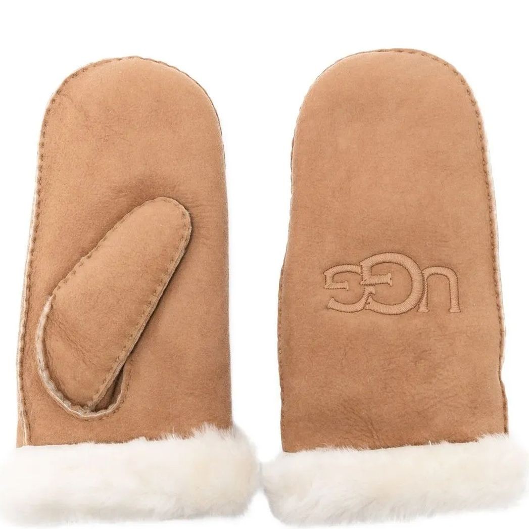 UGG Kumštinės pirštinės moterims, Ruda, Embroider mitten 1
