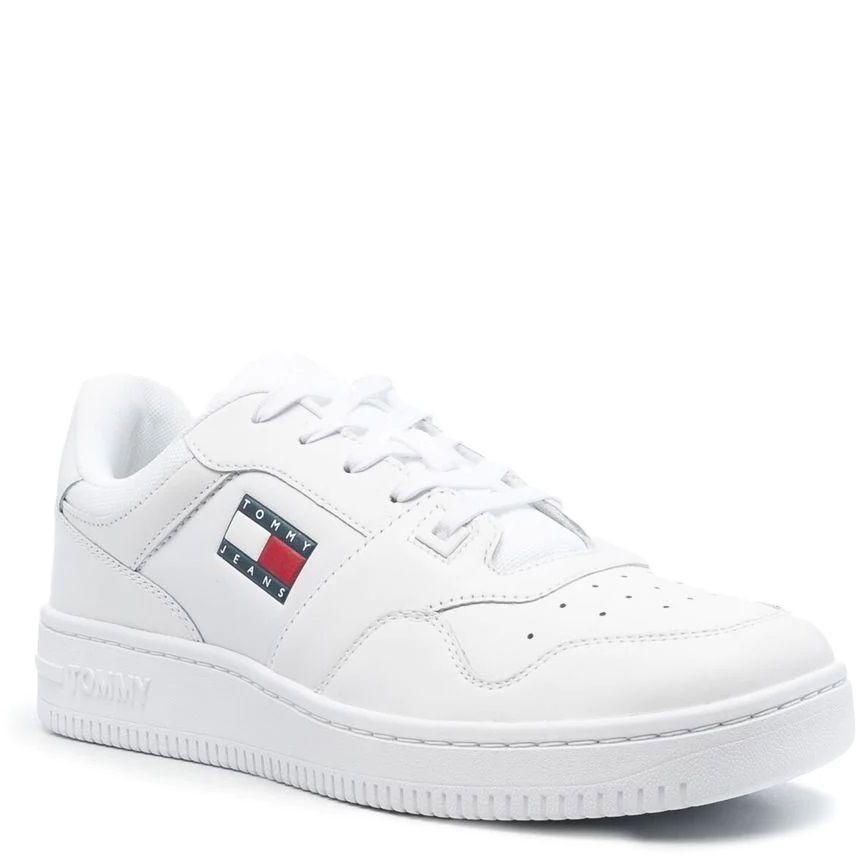TOMMY JEANS Sportiniai bateliai vyrams, Balta, JEANS RETRO BASKET ESS 1