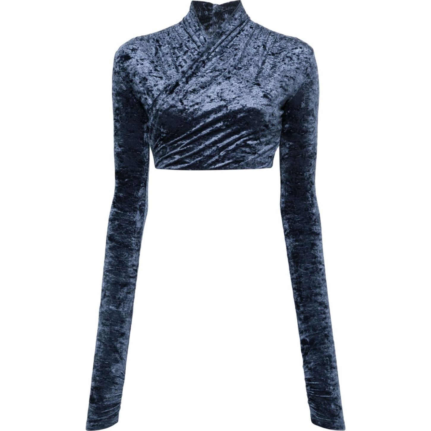 THE ANDAMANE Trumpinti marškinėliai moterims, Mėlyna, Ophelia top crossover crop top