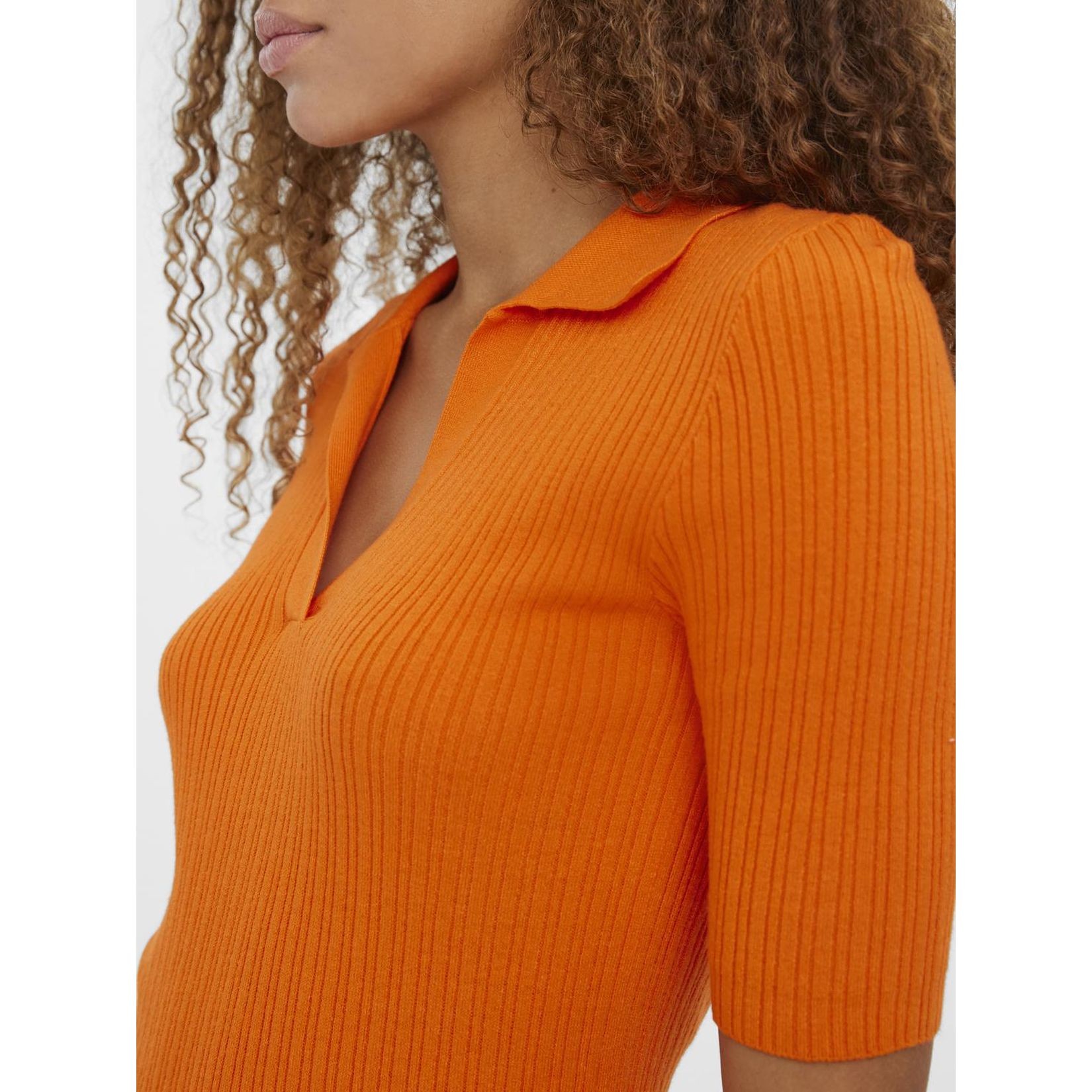 VERO MODA Maxi suknelė moterims, Oranžinė, VMHOLLY 2/4 POLO DRES 4