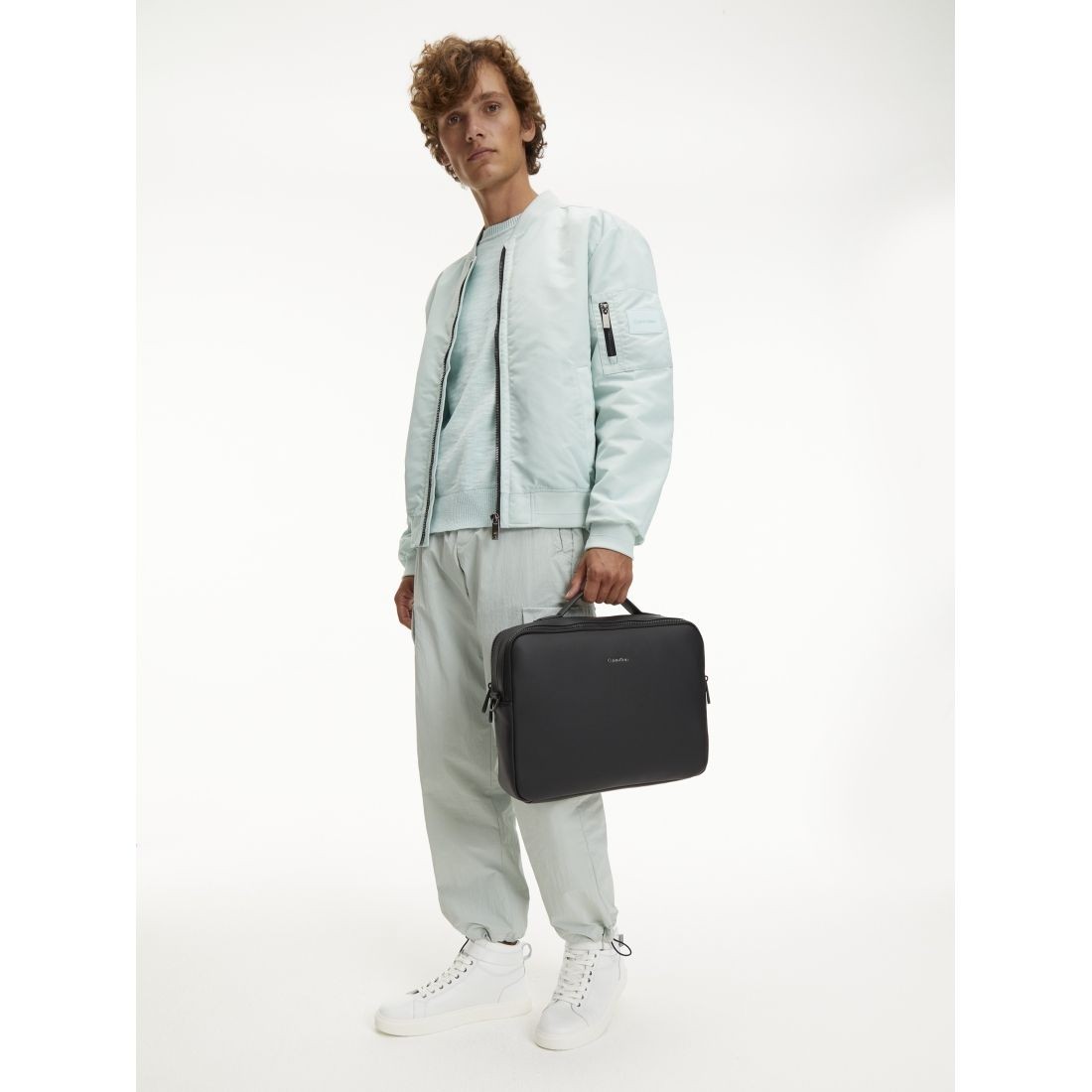 CALVIN KLEIN Dėklas kompiuteriui vyrams, Juoda, Pique laptop bag 4