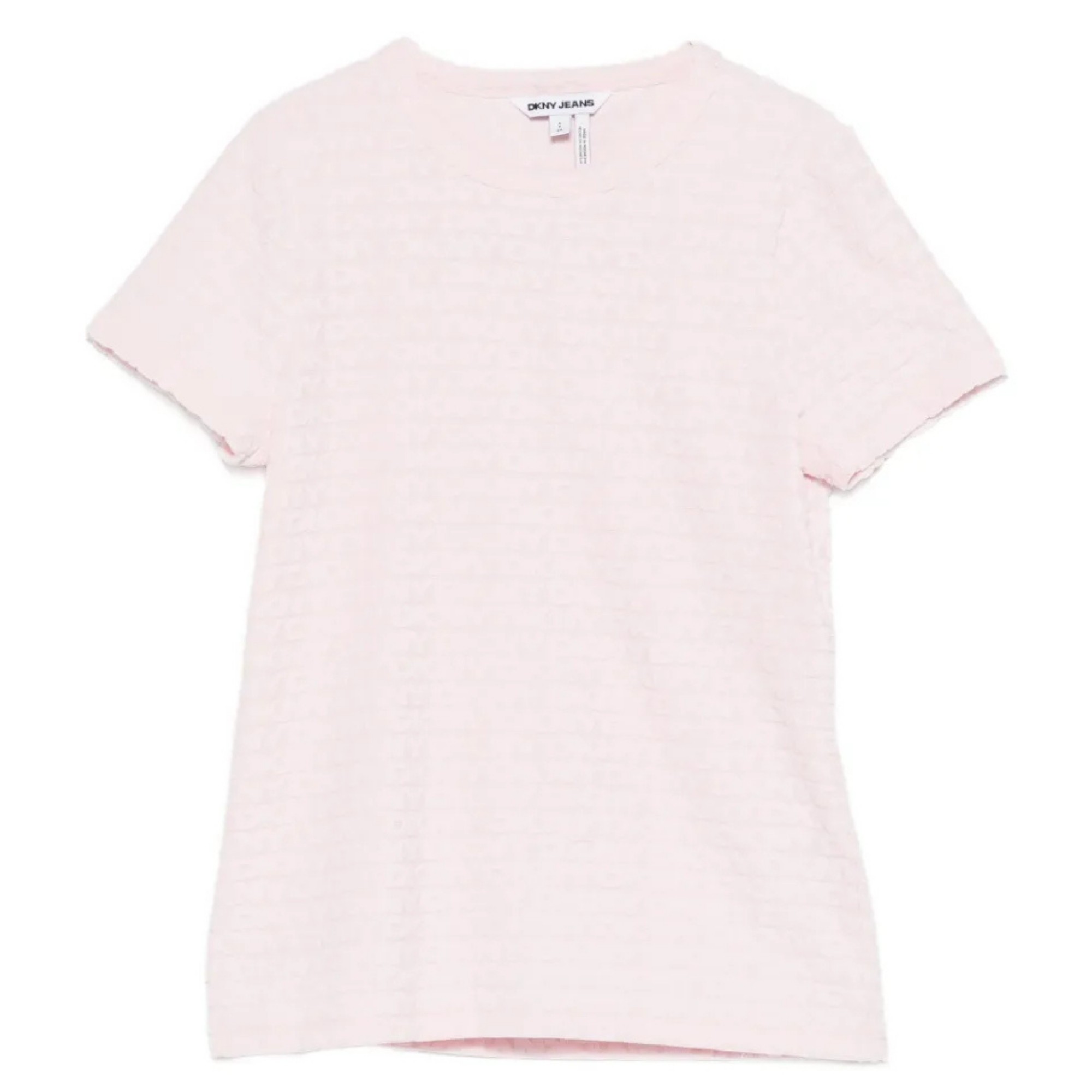 DKNY Marškinėliai trump. rankovėmis moterims, Rožinė, Logo jacquard tops 1