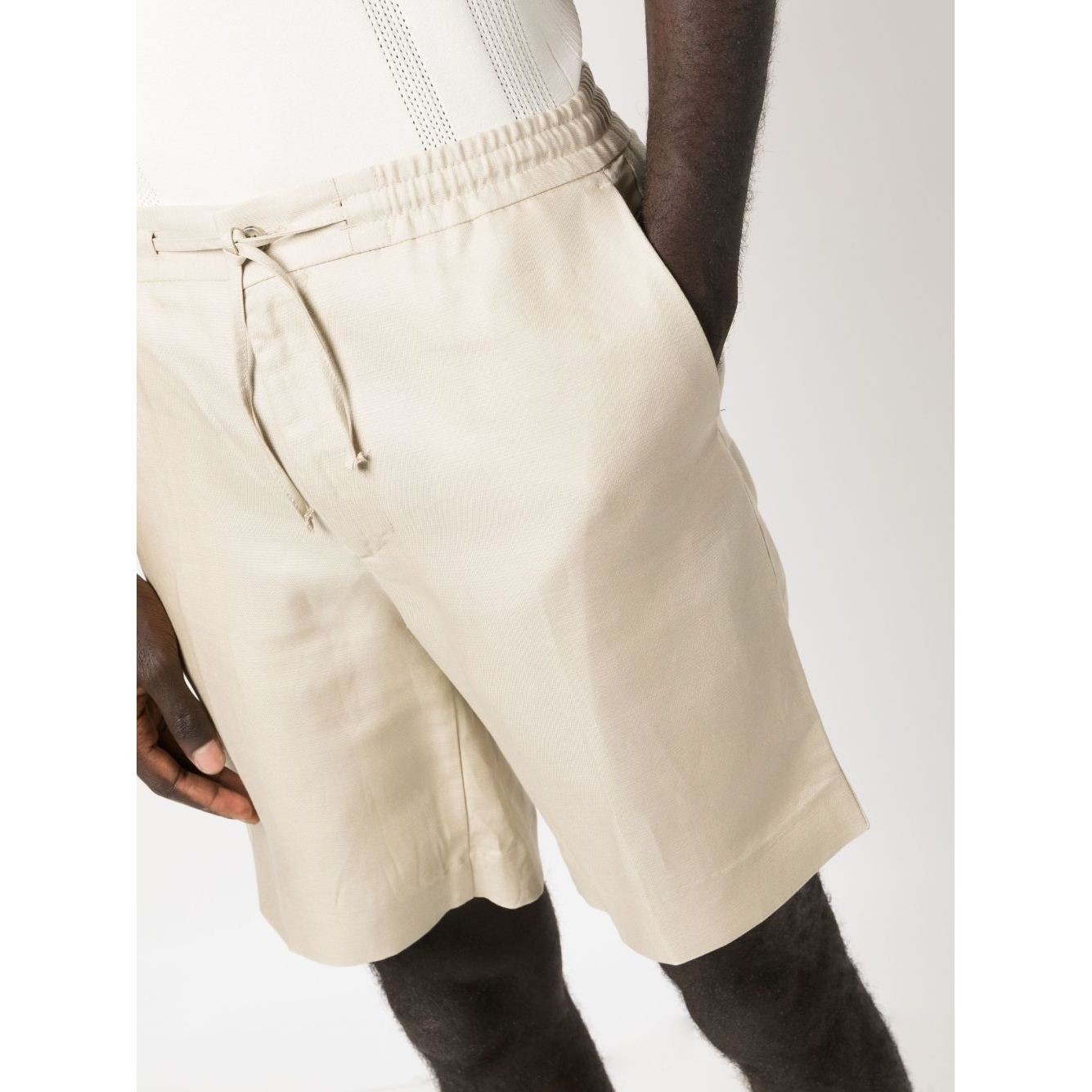 J.LINDEBERG Šortai vyrams, Smėlio, Baron tencel linen shorts 4