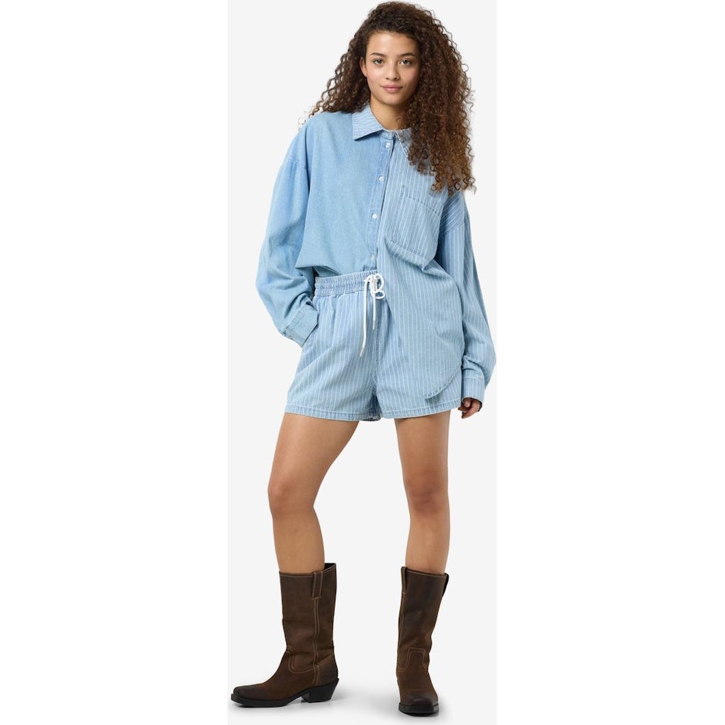 NOISY MAY Šortai moterims, Mėlyna, Katri elastic stripe short 7