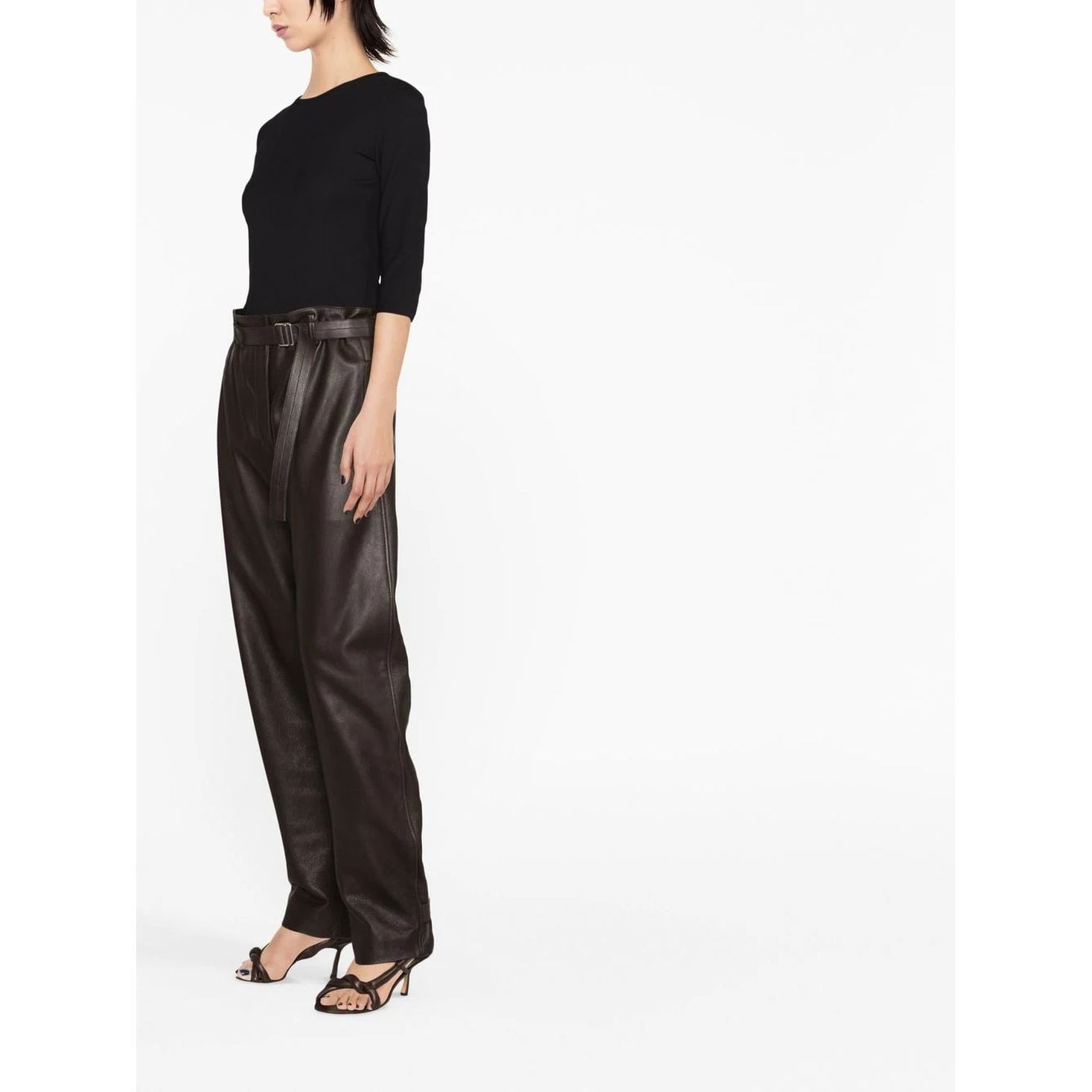 VINCE Marškinėliai ilgom. rankovėmis moterims, Juoda, Elbow sleeve crew neck t-shirt 4