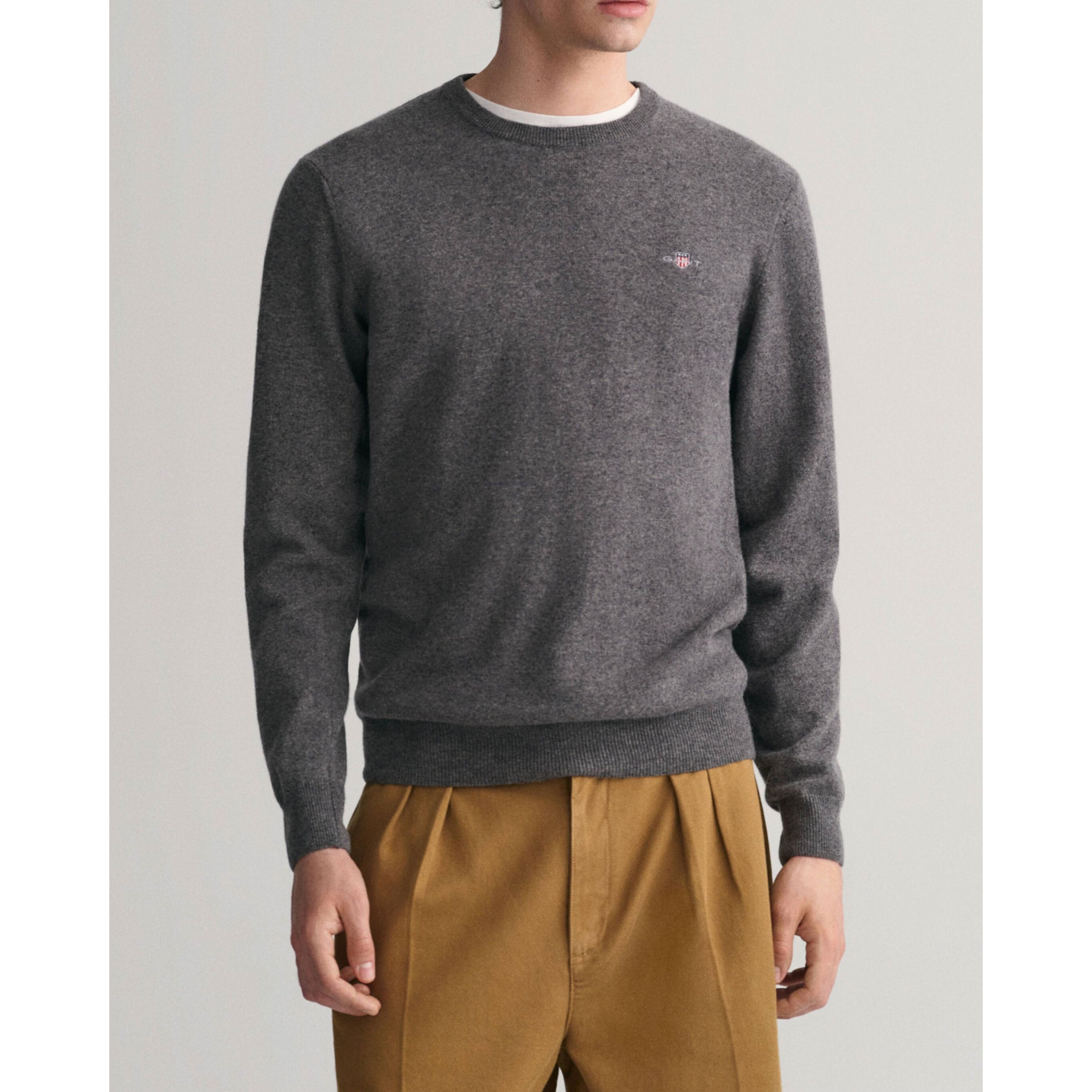 GANT Megztinis vyrams, Pilka, SUPERFINE LAMBSWOOL 2