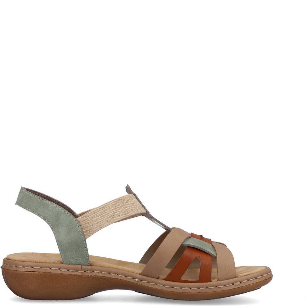 RIEKER Basutės moterims, Žalia, SANDALS 3