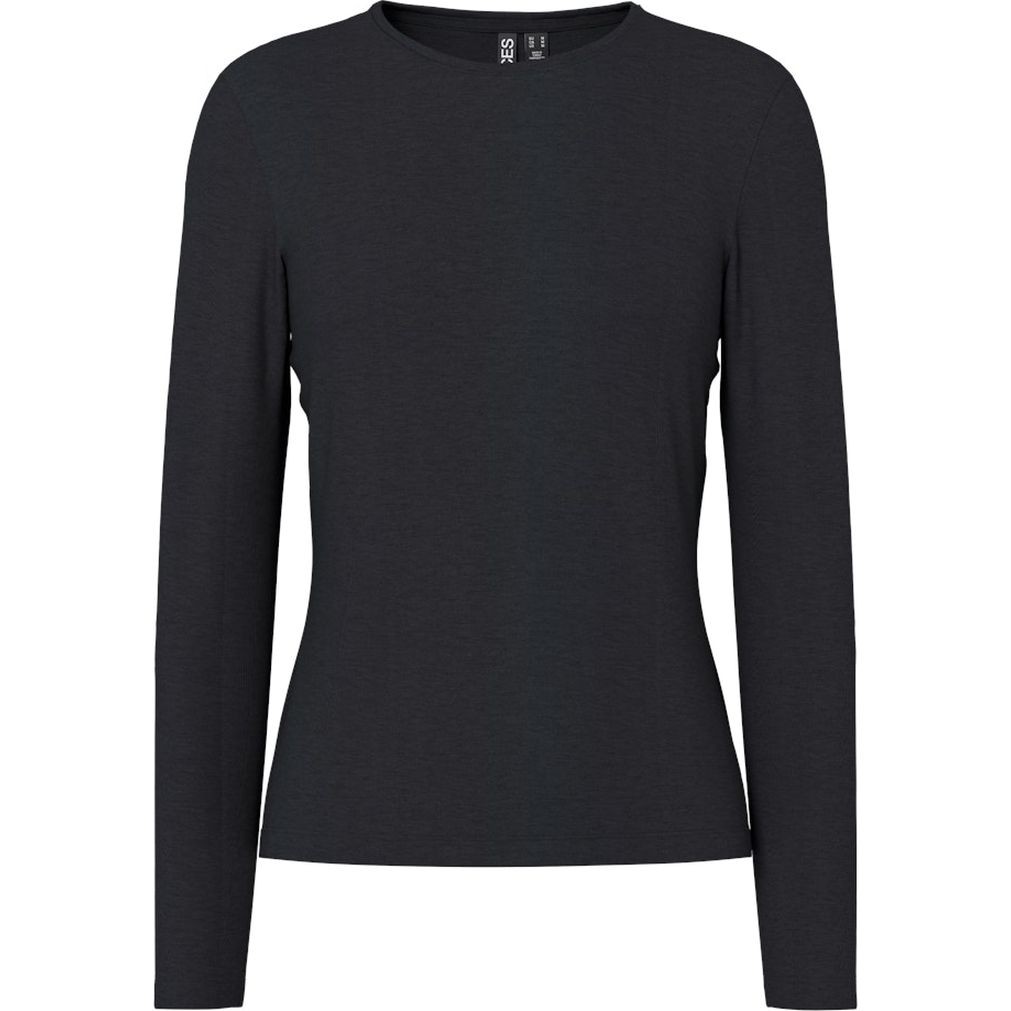 PIECES Marškinėliai ilgom. rankovėmis moterims, Juoda, Sirene tee 1