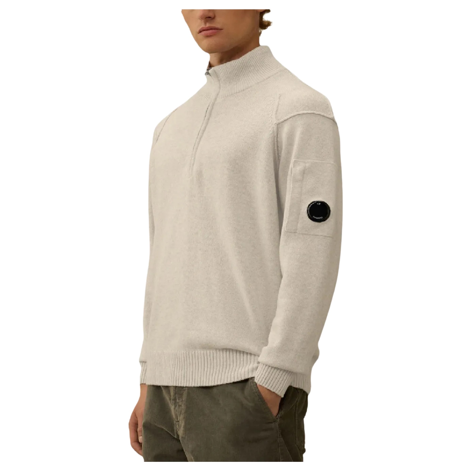 C.P. COMPANY Megztinis vyrams, Balta, Polo collar 2