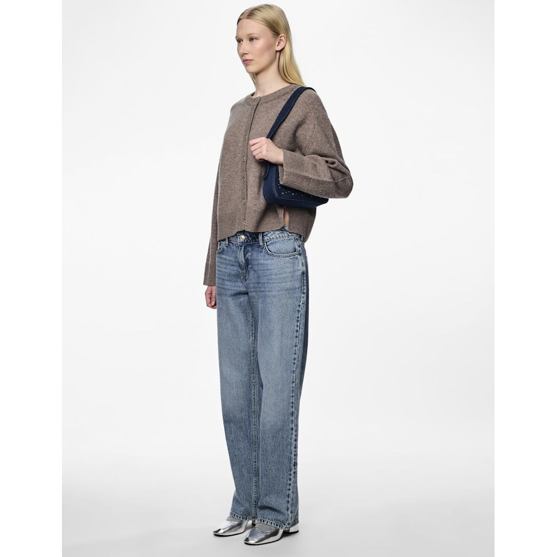 PIECES Kardiganas moterims, Gray, Nalia oneck wool knit cardigan 4