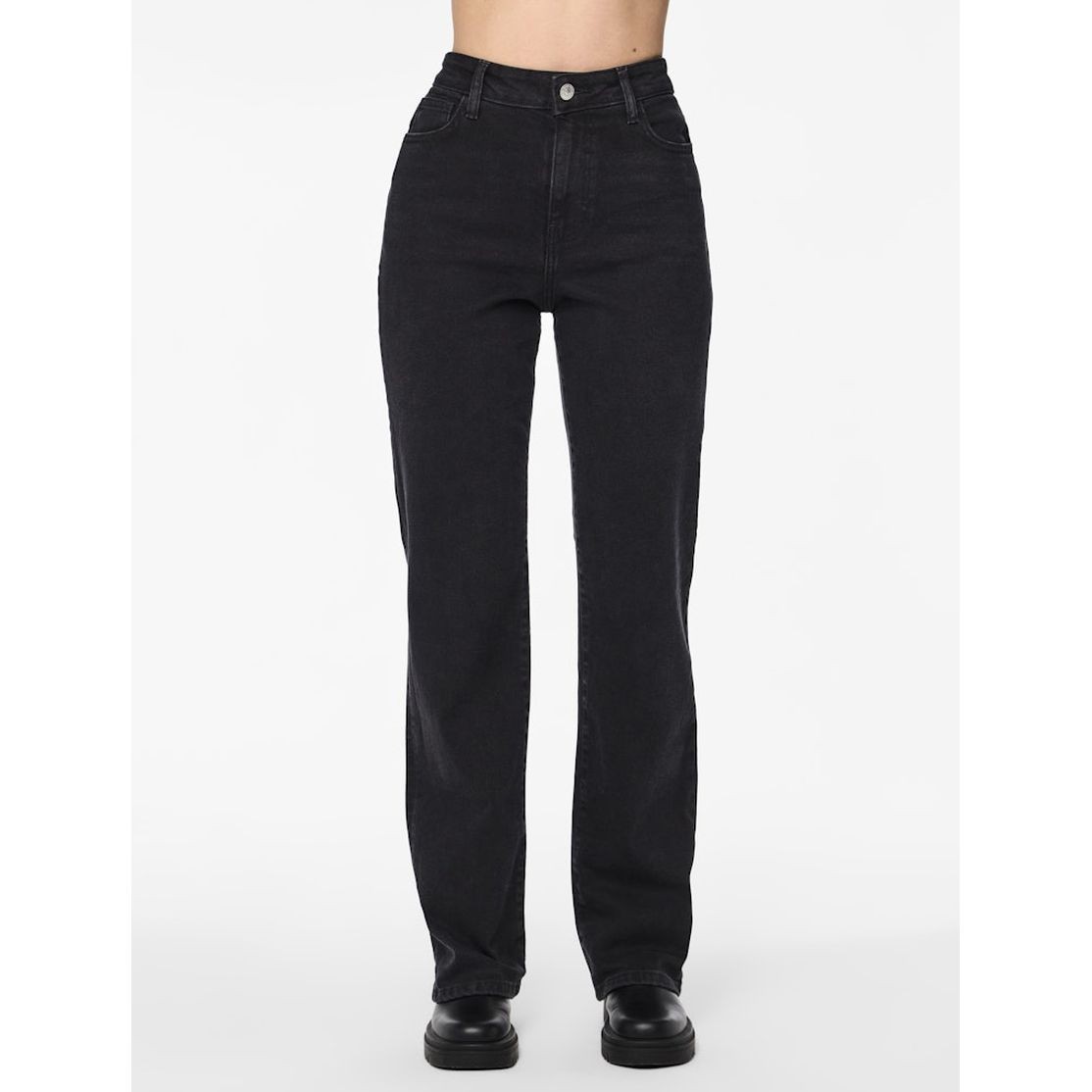 PIECES Tiesūs džinsai moterims, Juoda, Kelly straight jeans 3