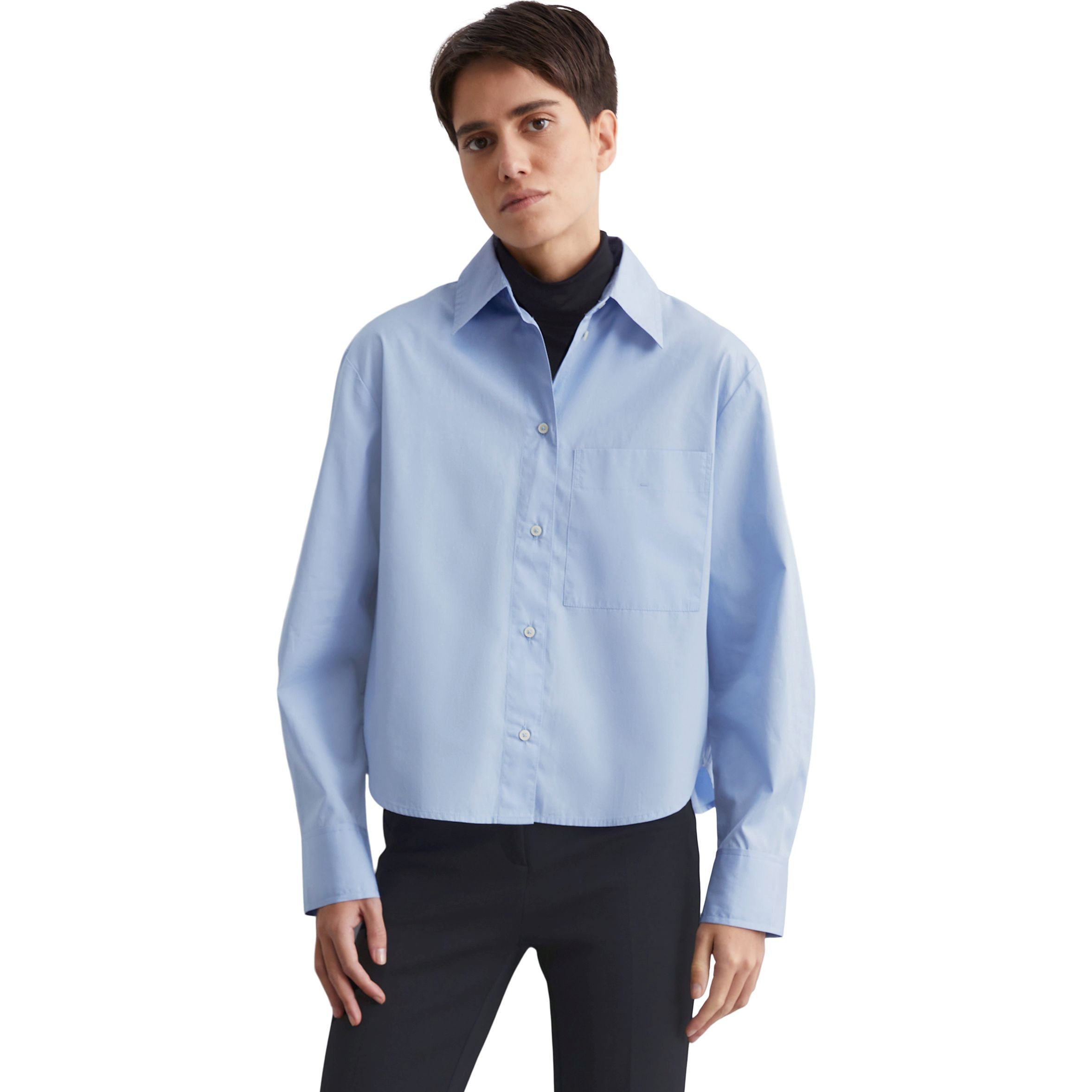 MARC O'POLO Marškiniai ilgomis rankovėmis moterims, Mėlyna, Shirts lon 500090142021 2