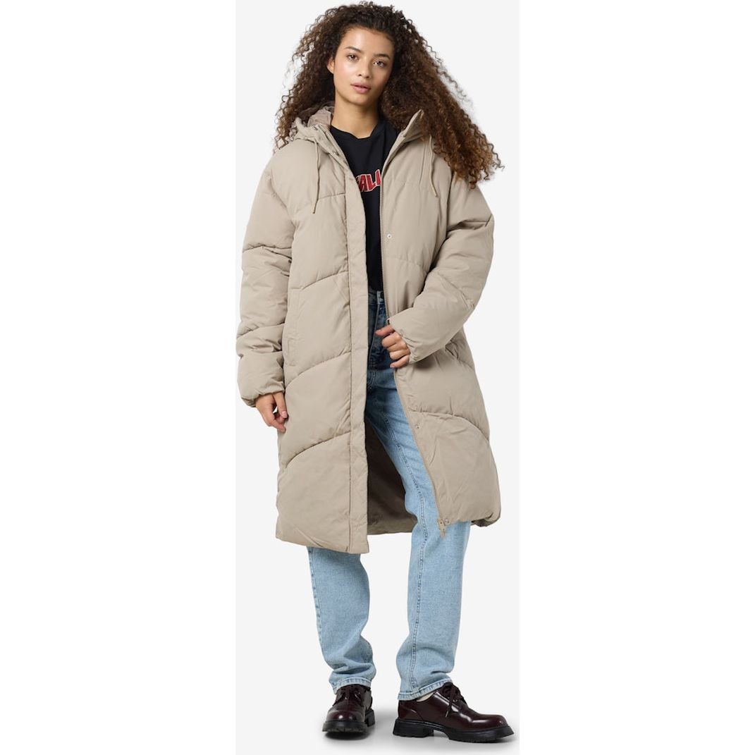 NOISY MAY Pūkinis paltas moterims, Smėlio, Tenna long jacket 6