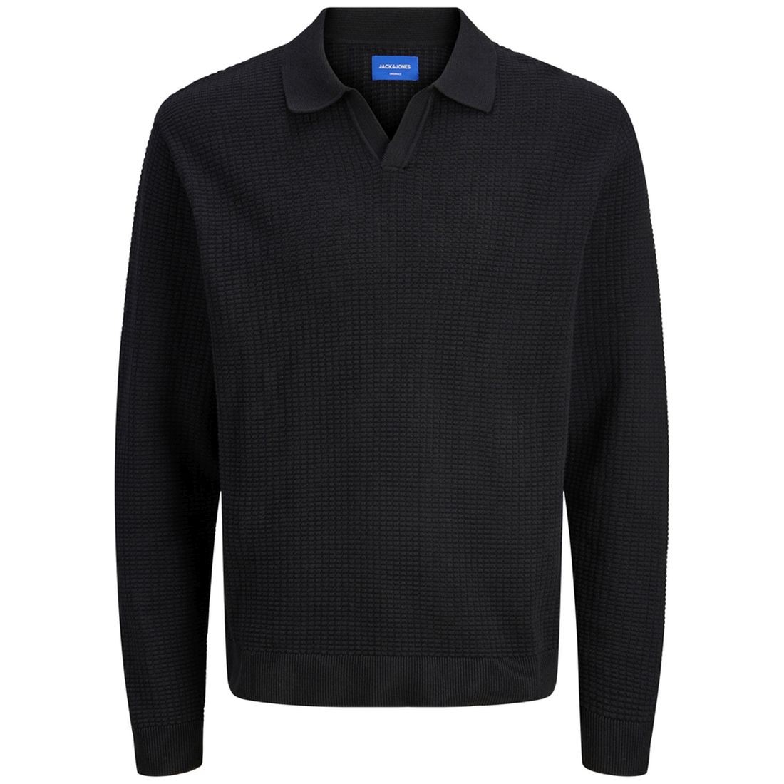 JACK & JONES Megztinis vyrams, Juoda, Greene knit structure