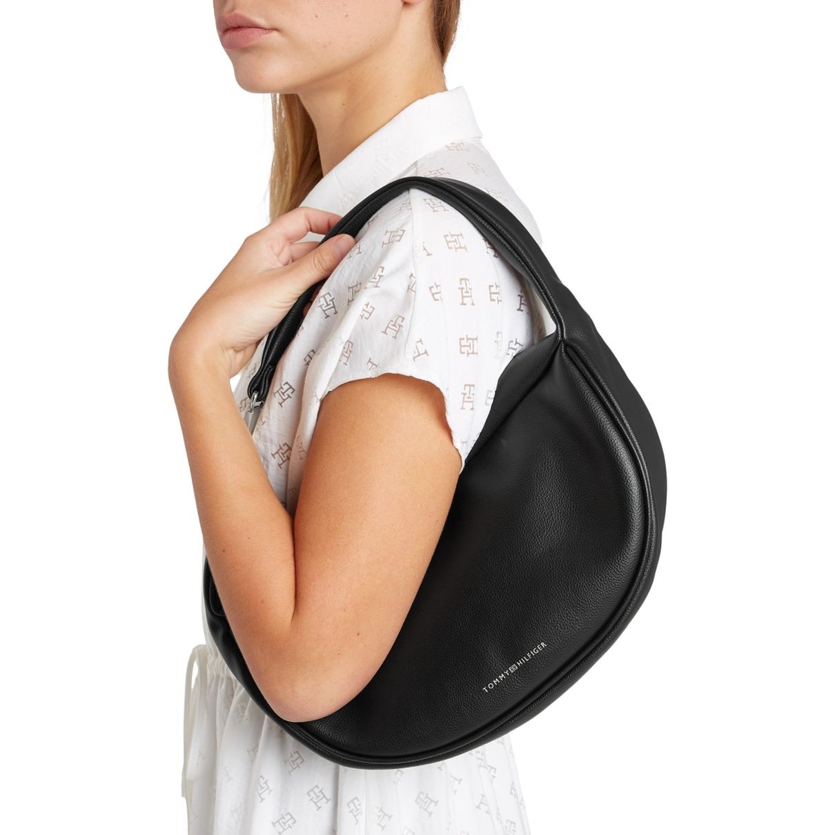 TOMMY HILFIGER Rankinė per petį moterims, Juoda, Contemporary shoulder bag 5