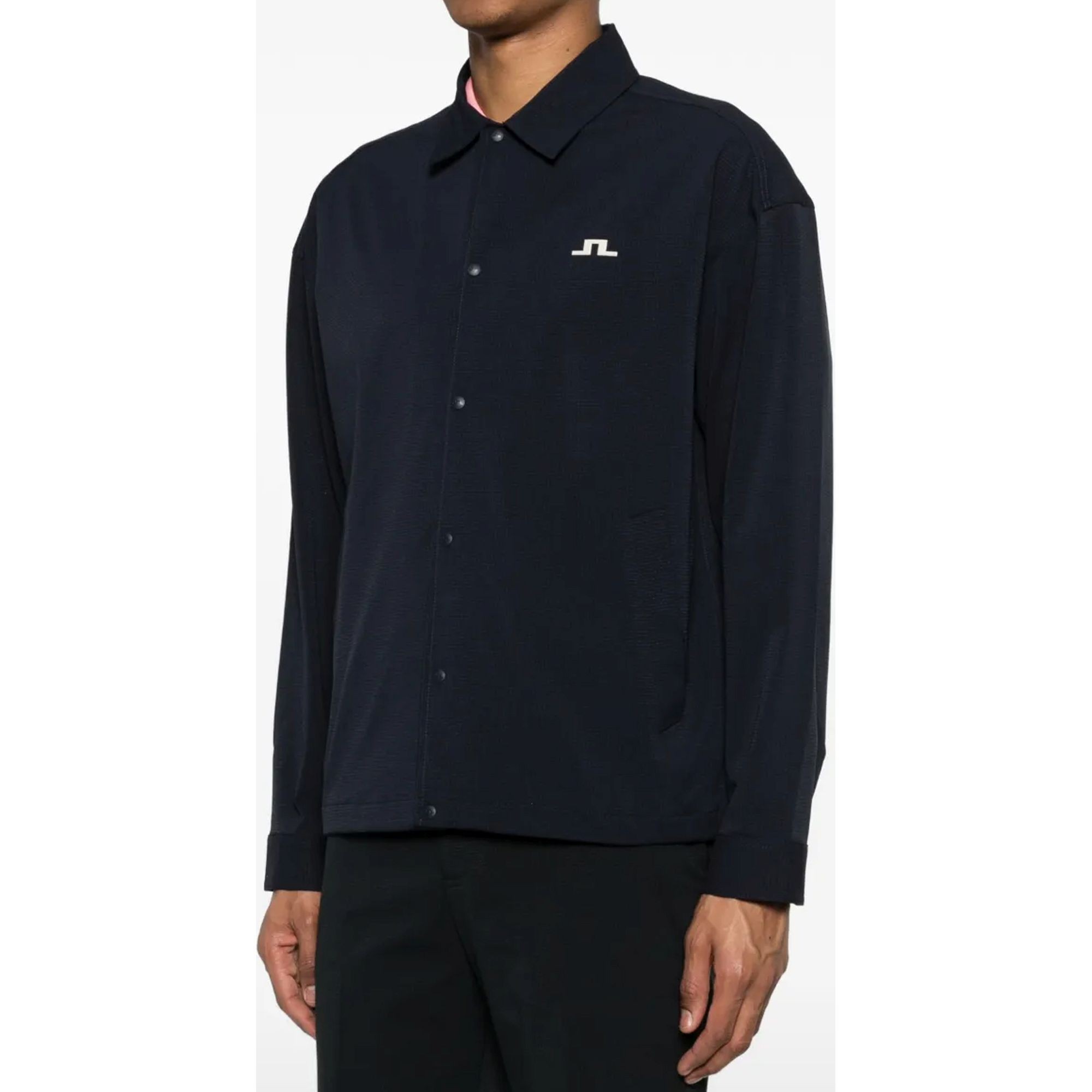 J.LINDEBERG Marškiniai ilgomis rankovėmis vyrams, Mėlyna, Dex coach overshirt 2