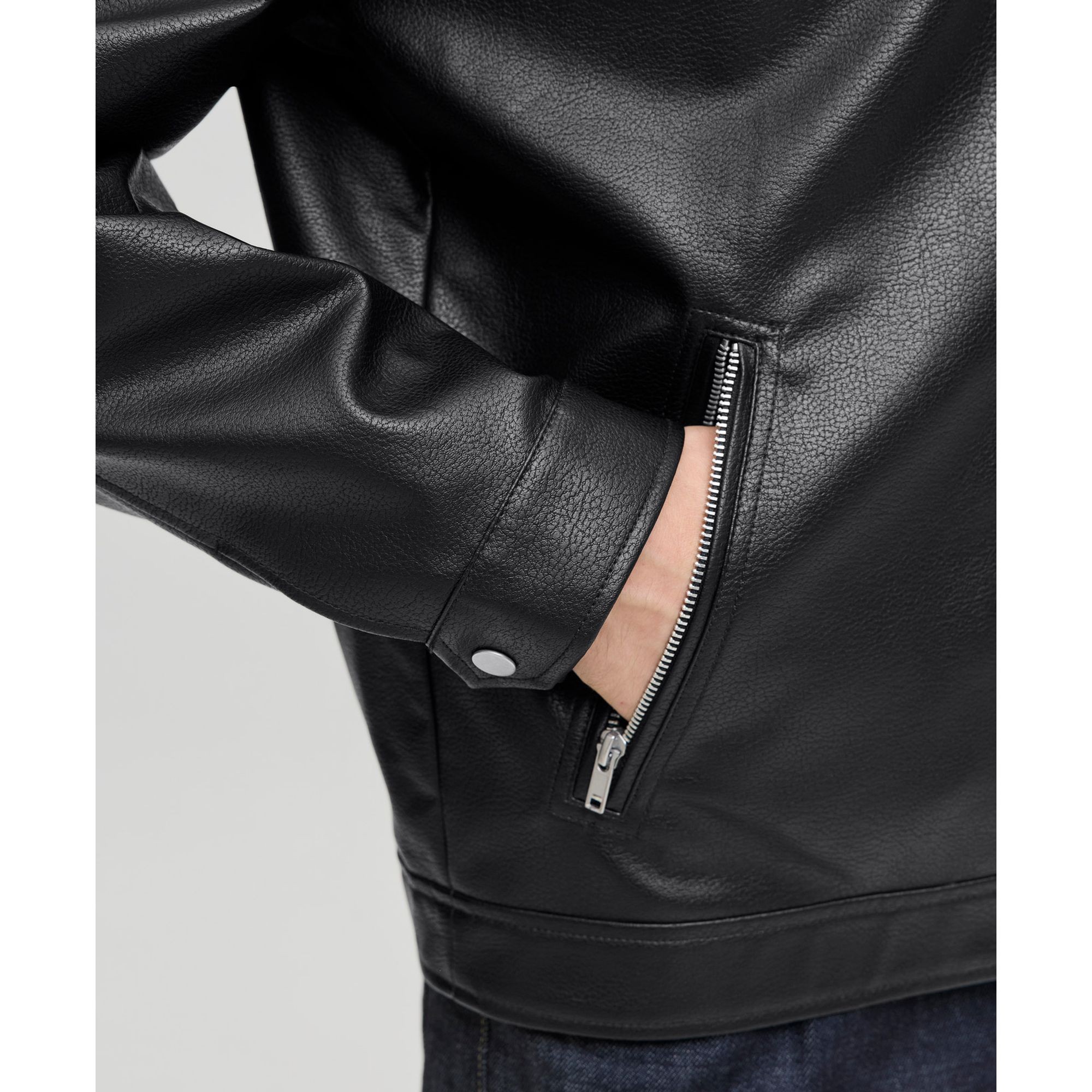 JACK & JONES Odinė striukė vyrams, Juoda, Casablanca pu 7