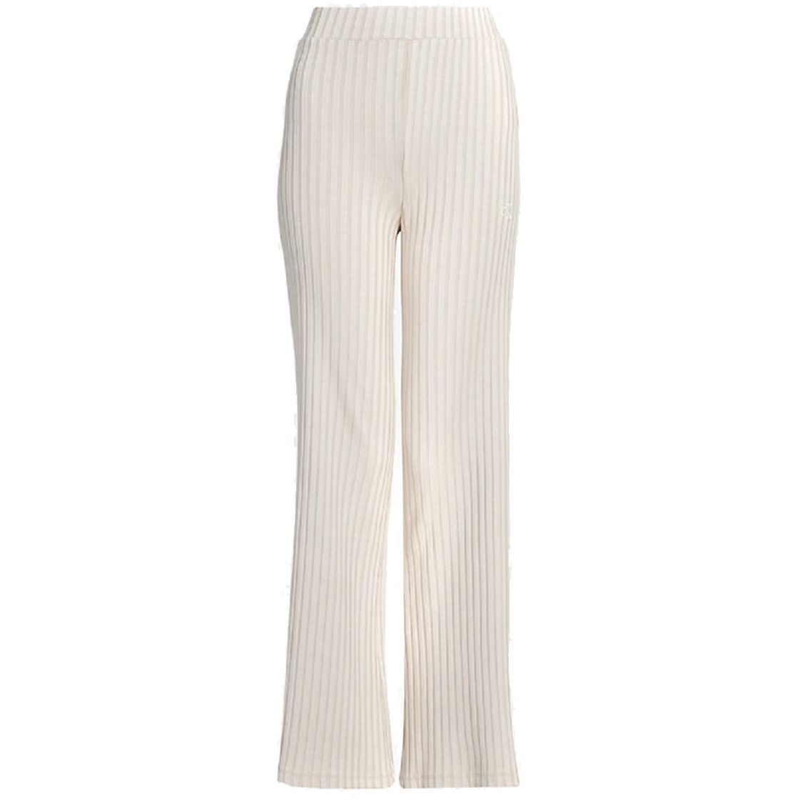 CALVIN KLEIN JEANS Laisvalaikio kelnės moterims, Smėlio, Elongated rib  pants 1