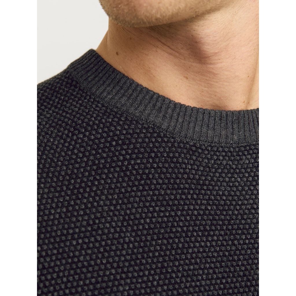 JACK & JONES Megztinis vyrams, Juoda, Globe knit crew neck 6
