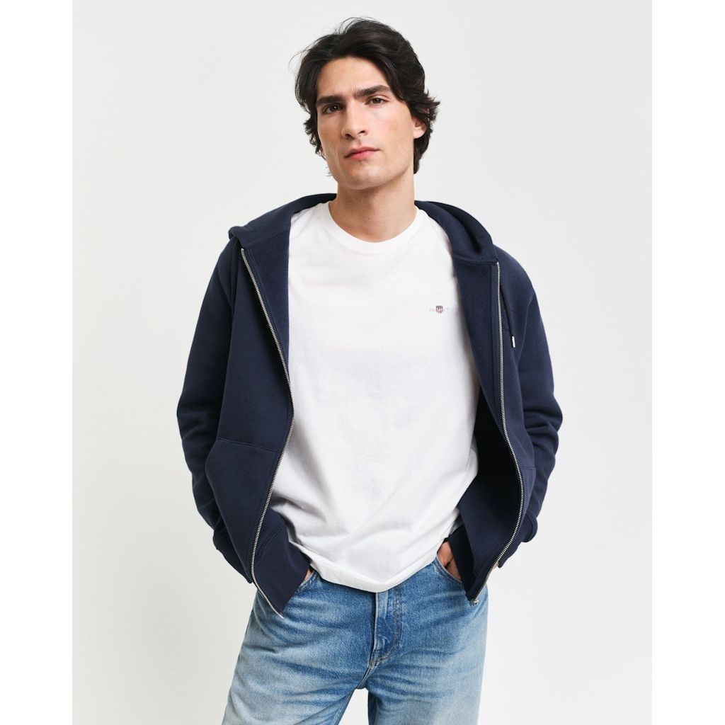 GANT Džemperis vyrams, Mėlyna, Embossed full-zip hoodie 2