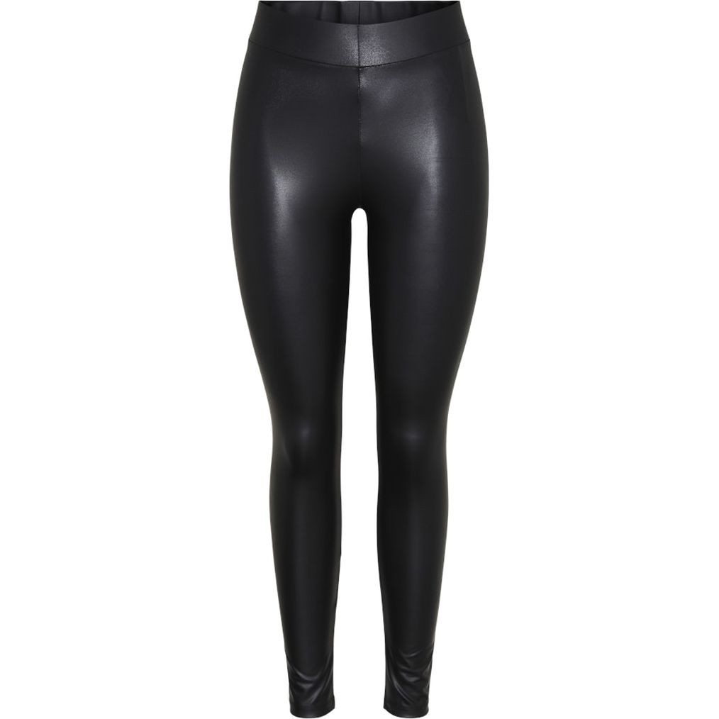 PIECES Kelnės moterims, Juoda, PCNEW SHINY HW LEGGIN 1