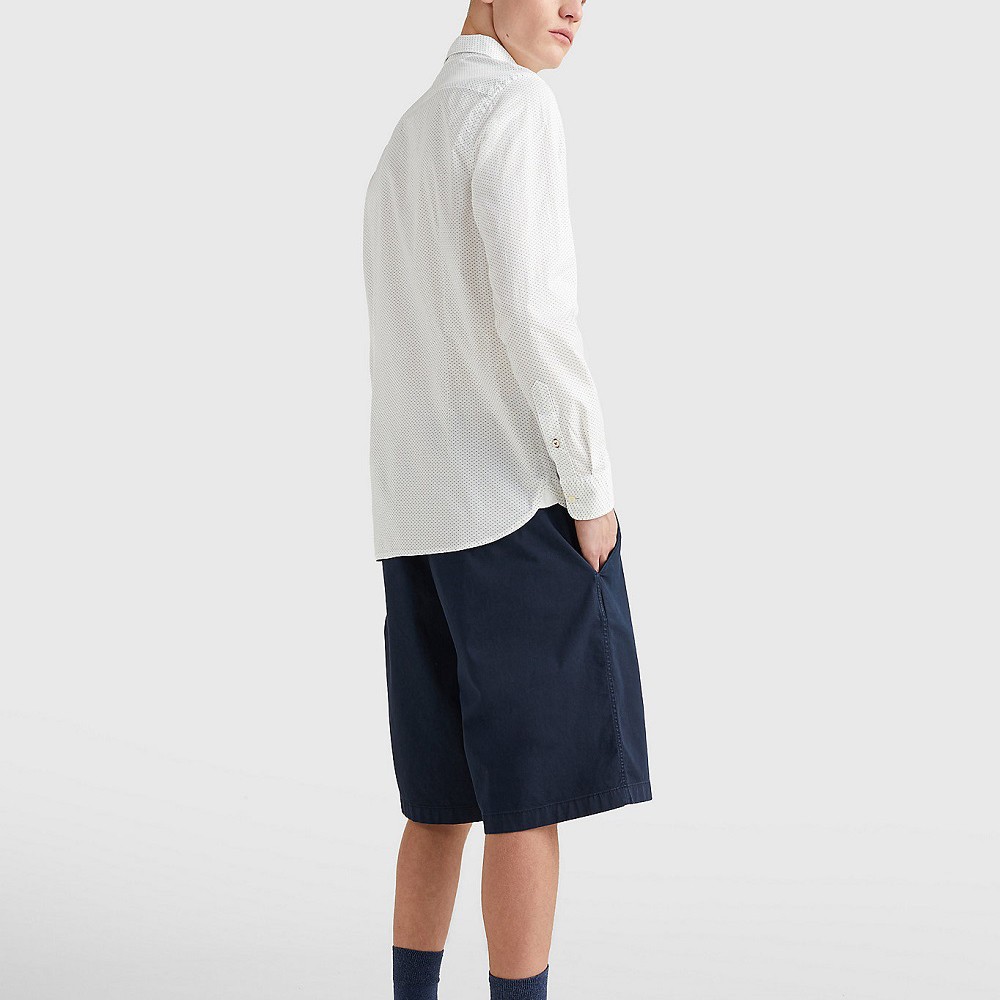 TOMMY HILFIGER Marškiniai ilgomis rankovėmis vyrams, Balta, Natural soft mini print shirt 4