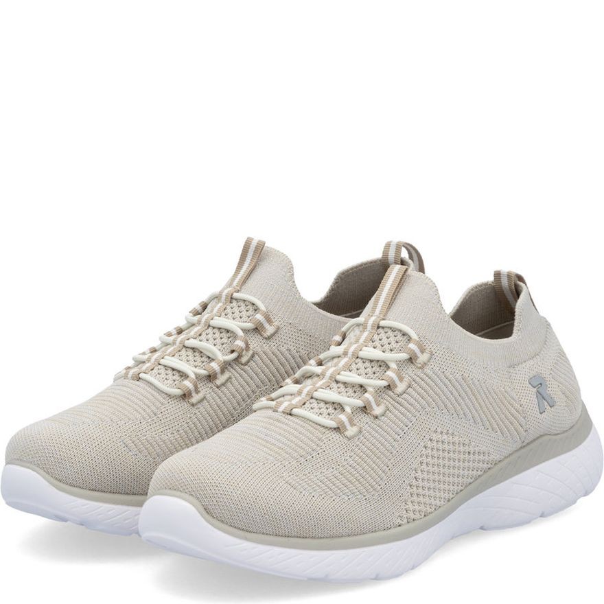 RIEKER Laisvalaikio bateliai moterims, Smėlio, Slipper 7