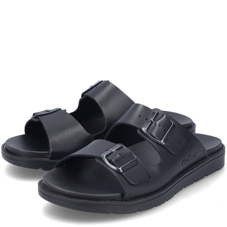 RIEKER Šlepetės vyrams, Juoda, SLIPPERS 15
