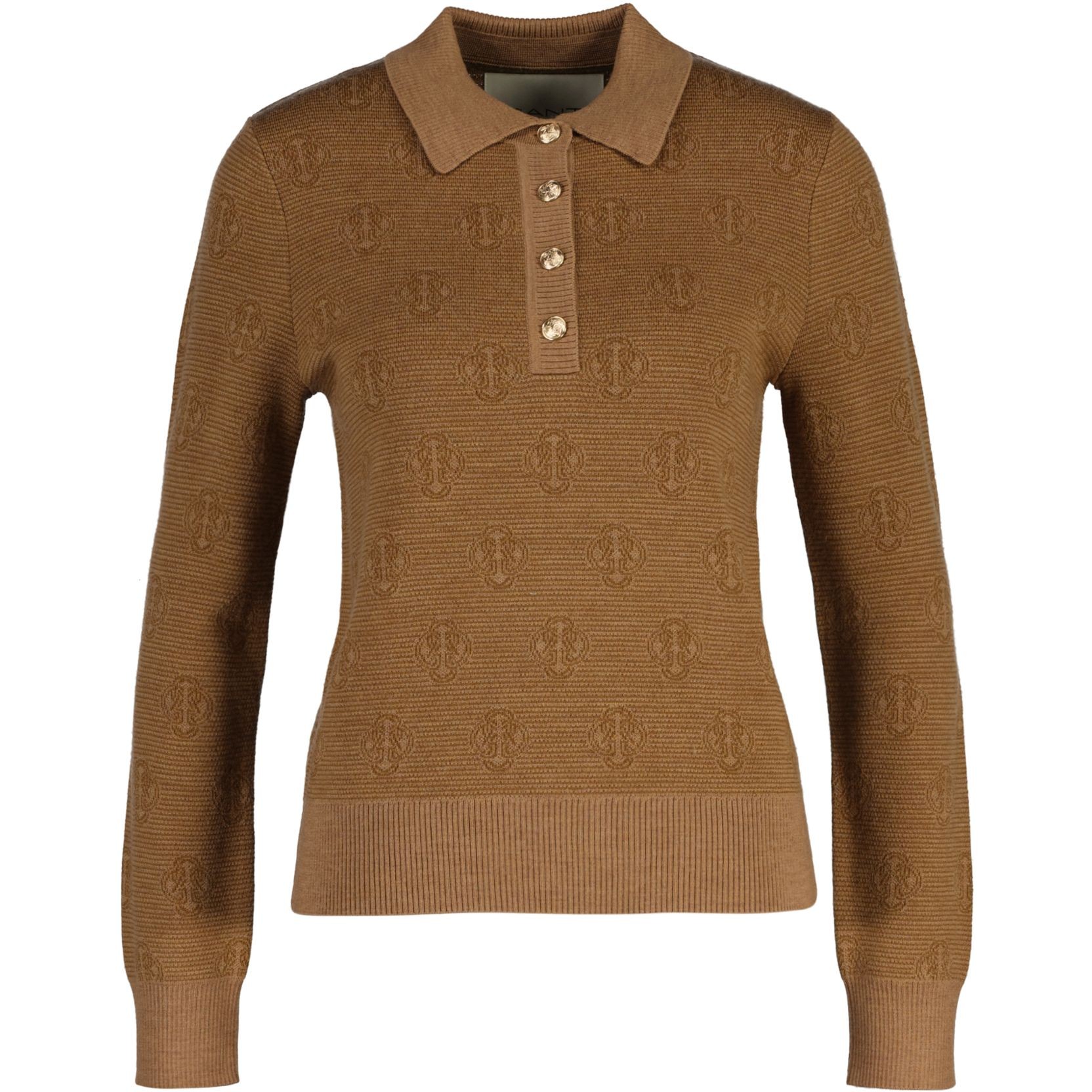 GANT Megztinis moterims, Ruda, monogram knit polo 1