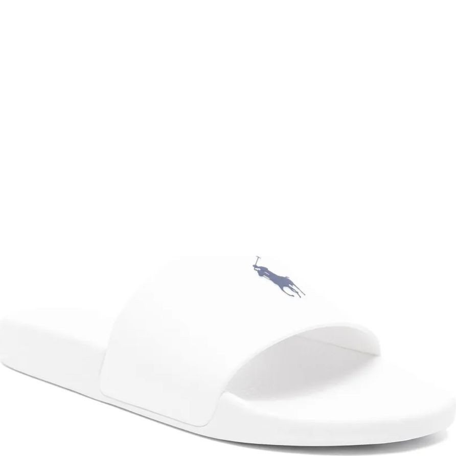POLO RALPH LAUREN Guminės šlepetės vyrams, Balta, Polo slide-sandals 2