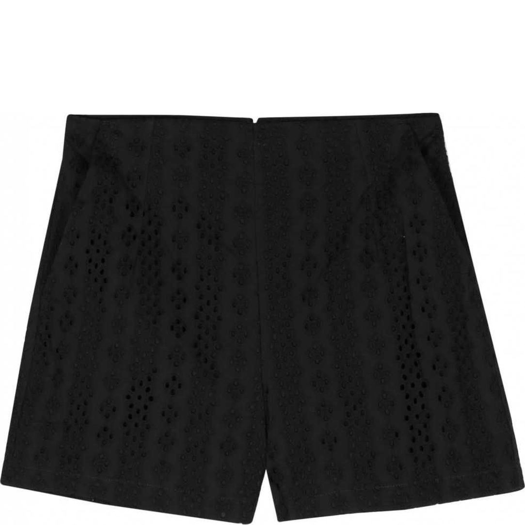 DKNY Šortai moterims, Juoda, Eyelet high waist short 1