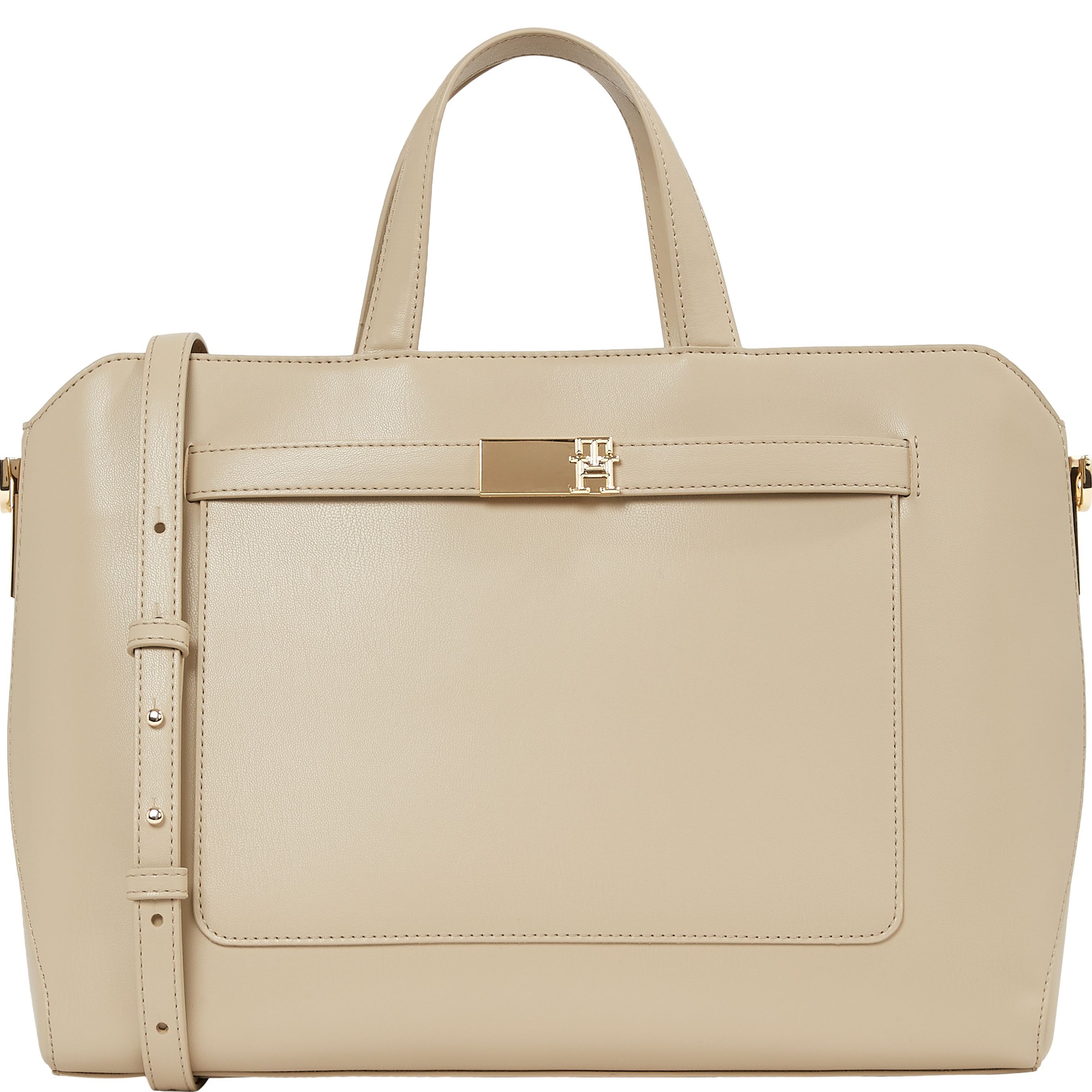 TOMMY HILFIGER Dėklas kompiuteriui moterims, Smėlio, Heritage workbag 1