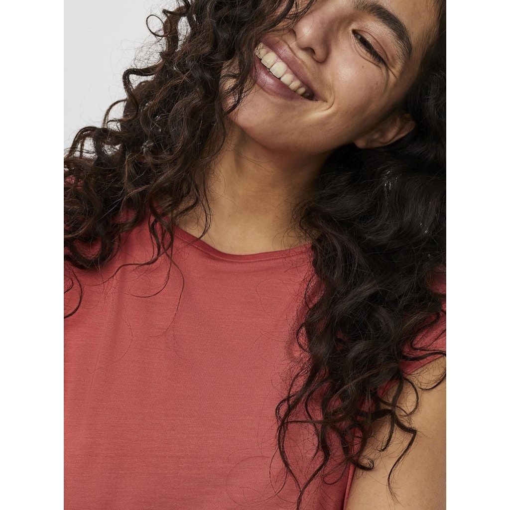 VERO MODA Marškinėliai moterims, Rožinė, VMAVA PLAIN SS TOP GA 5