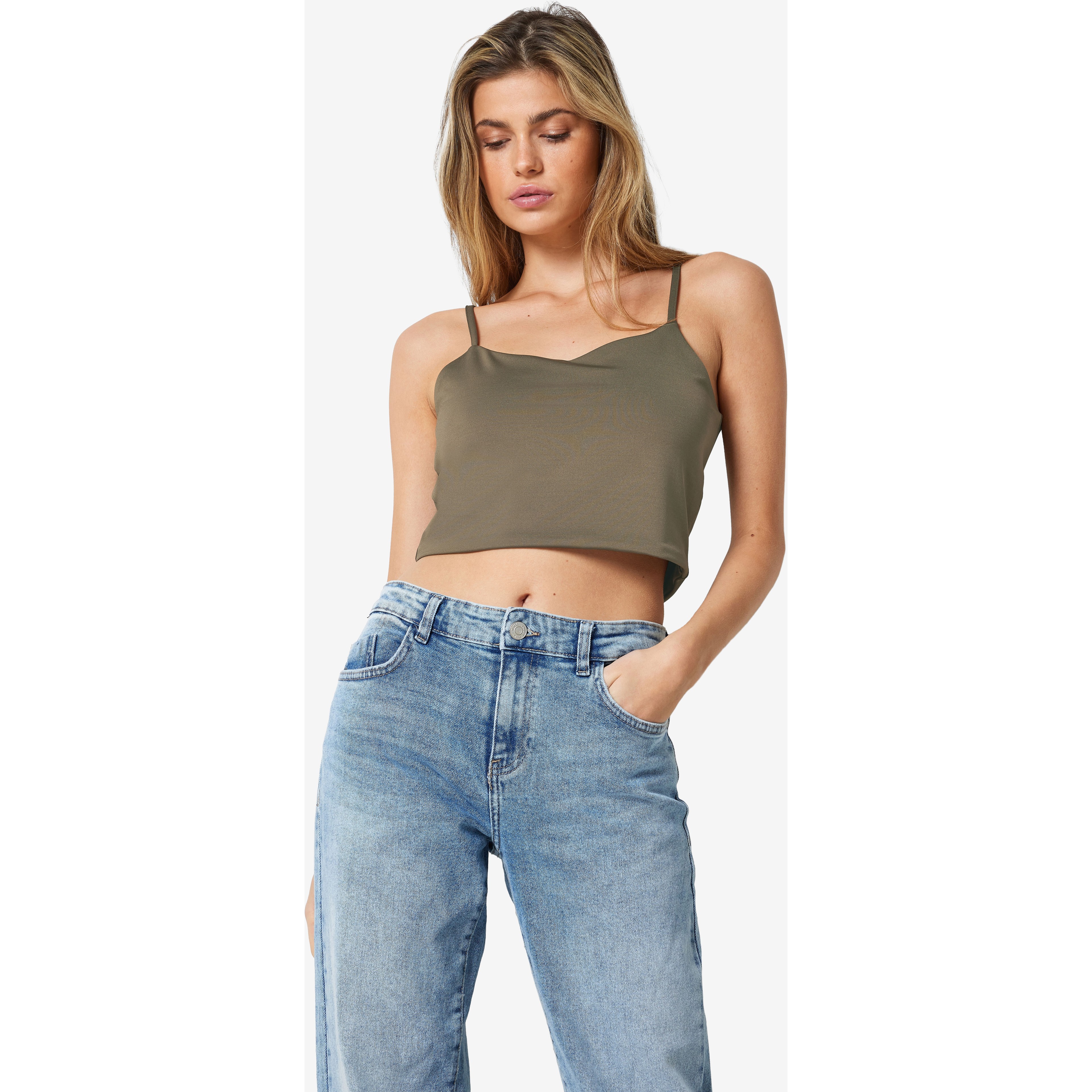 NOISY MAY Palaidinės moterims, Ruda, NMTERESA CROPPED S/L 2