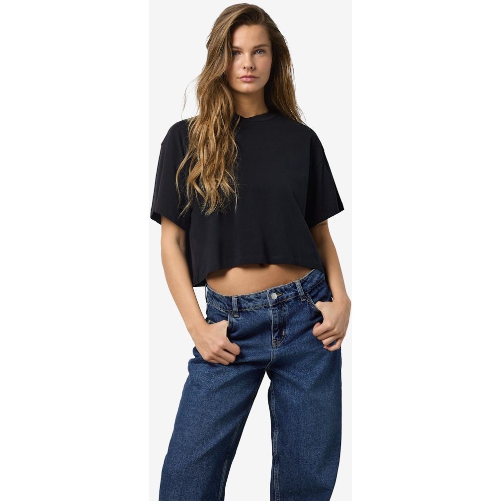 NOISY MAY Marškinėliai moterims, Juoda, NMALENA S/S O-NECK SE 6