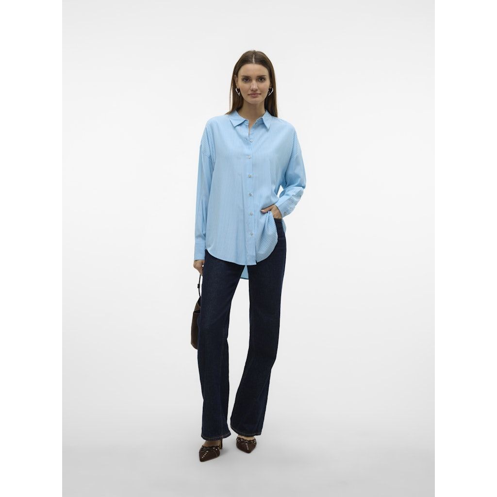 VERO MODA Marškiniai ilgomis rankovėmis moterims, Mėlyna, Nora oversize shirt 4