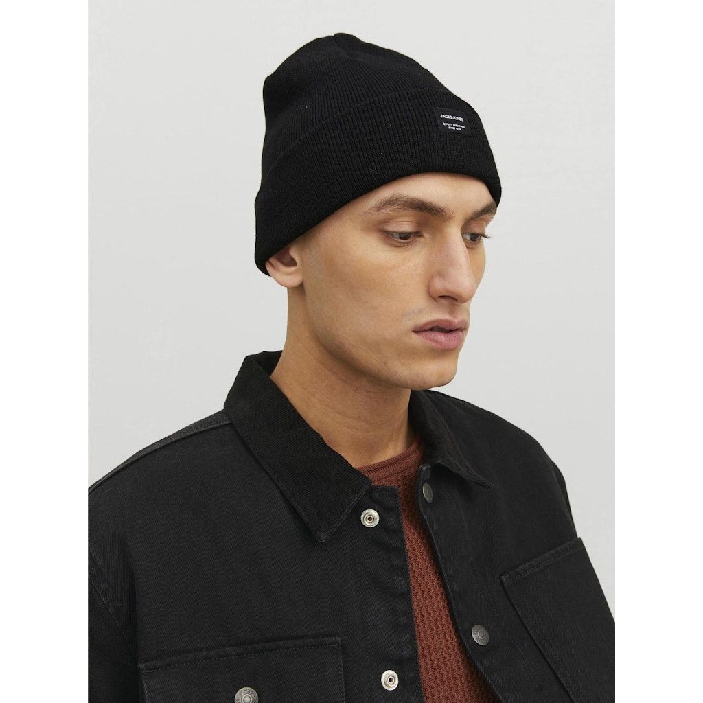 JACK & JONES Skrybėlė vyrams, Juoda, JACDNA BEANIE NOOS 3